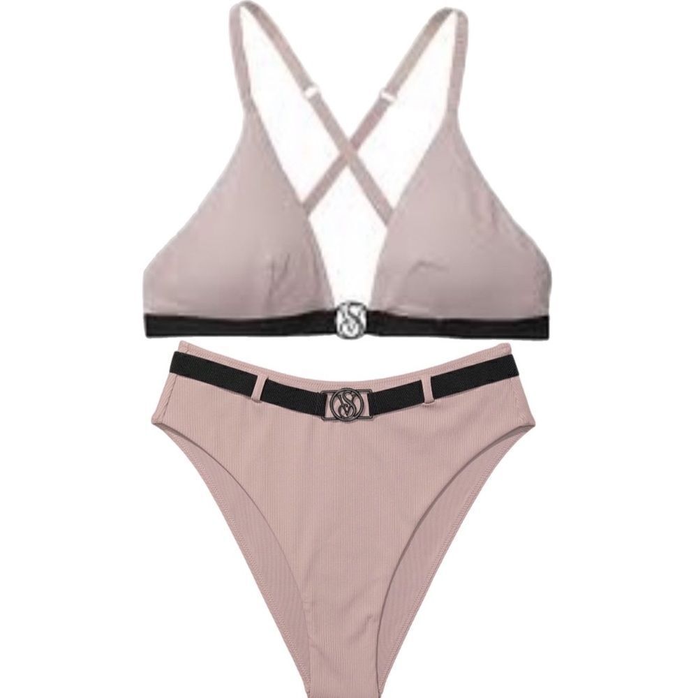 Victorias Secret Swim Wild Wanderer Triangle Bralette Bikini top and Bottoms Set